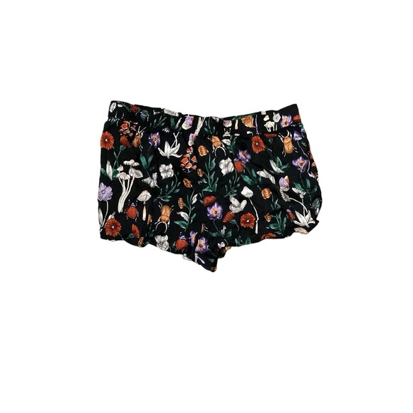 Anthropologie Black Floral Mushroom Butterfly Print Elastic Waist Sleep Shorts M - Picture 3 of 5